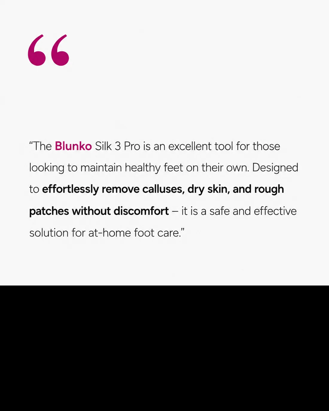 Featured customer testimonial for the Blunko Silk 3 Pro